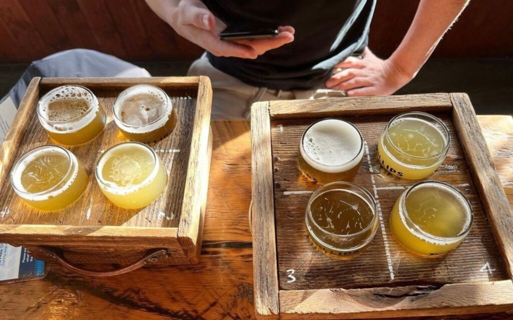 a flight of beer at phillips brewing co. in victoria